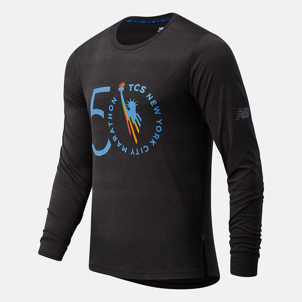 NYC Marathon Q Speed Fuel Jacquard Long Sleeve-Men | New Balance