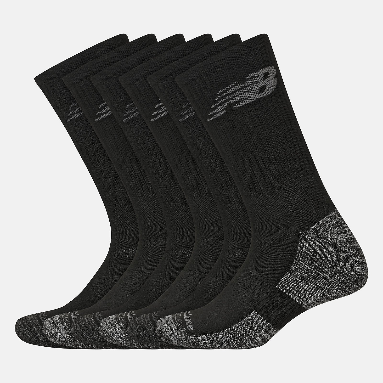 Performance Cushion Crew Socks 6 Pack-Women|Men | New Balance