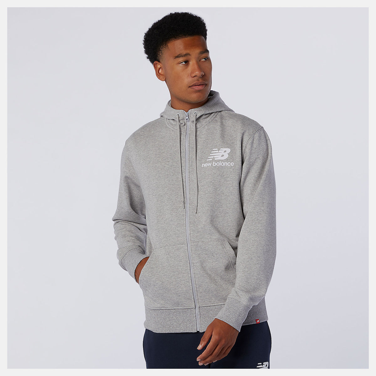 NB Essentials Stacked Full Zip Hoodie-Men | New Balance