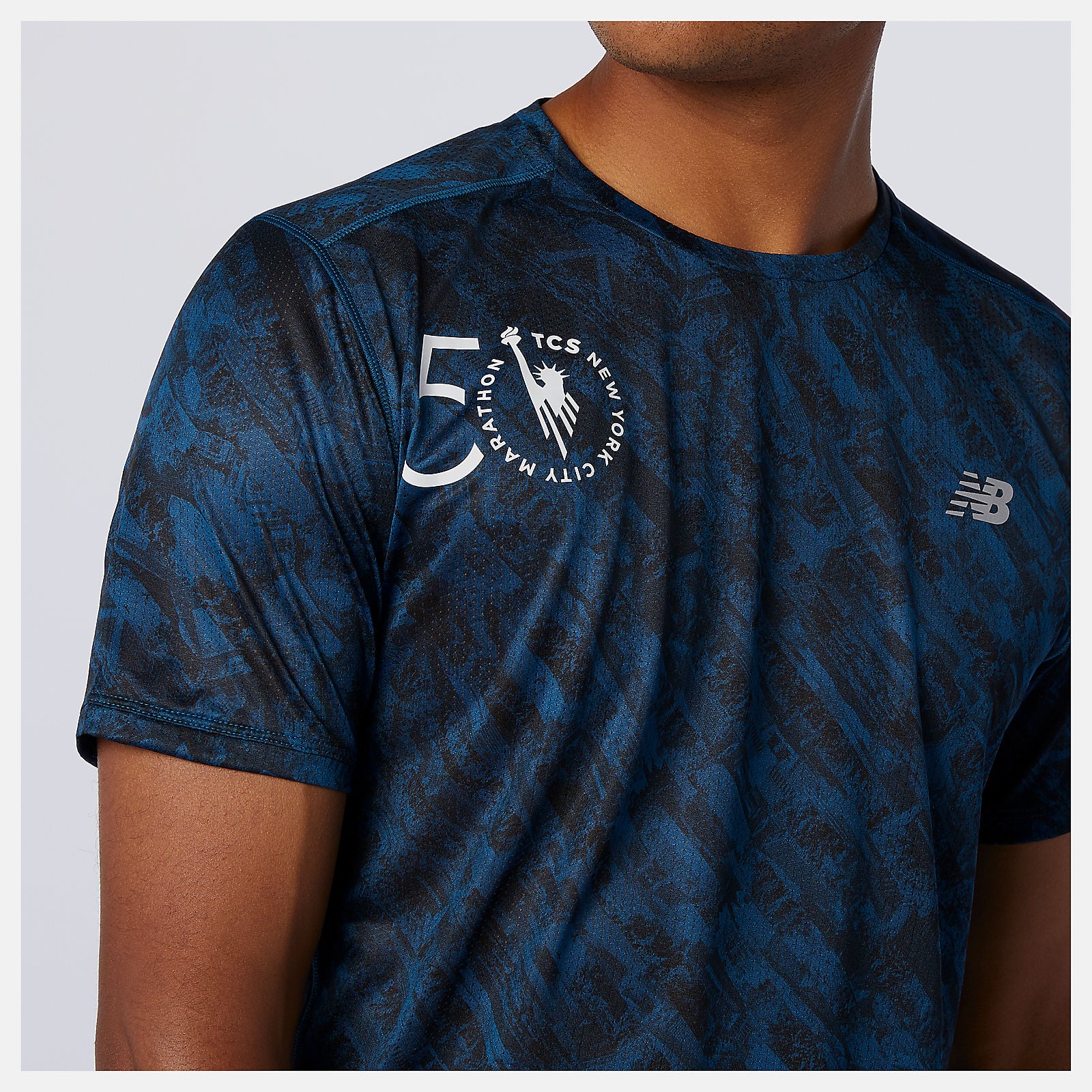 NYC Marathon Printed Impact Run Short Sleeve-Men | New Balance