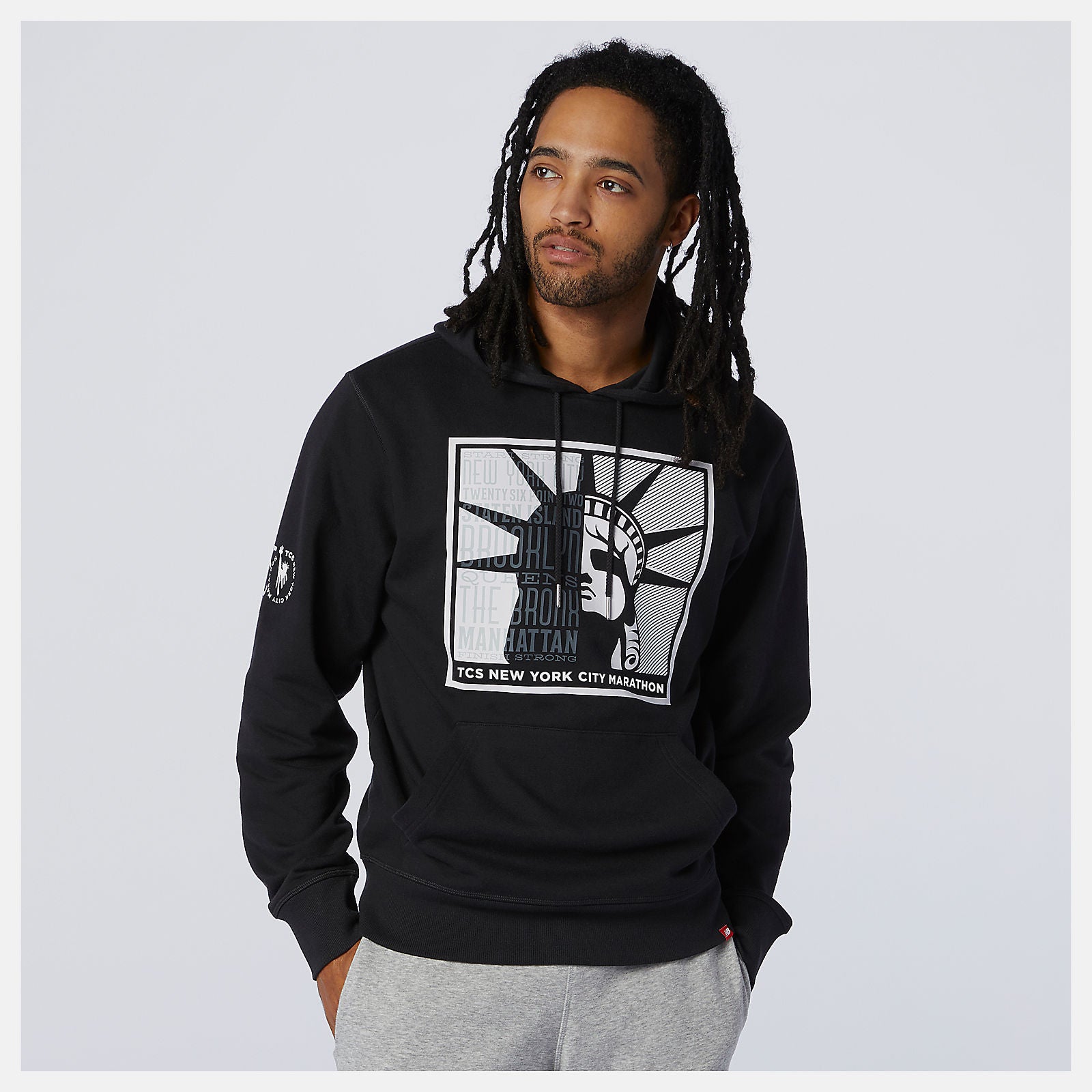 NYC Marathon Essentials Stacked Logo Po Hoodie-Men | New Balance
