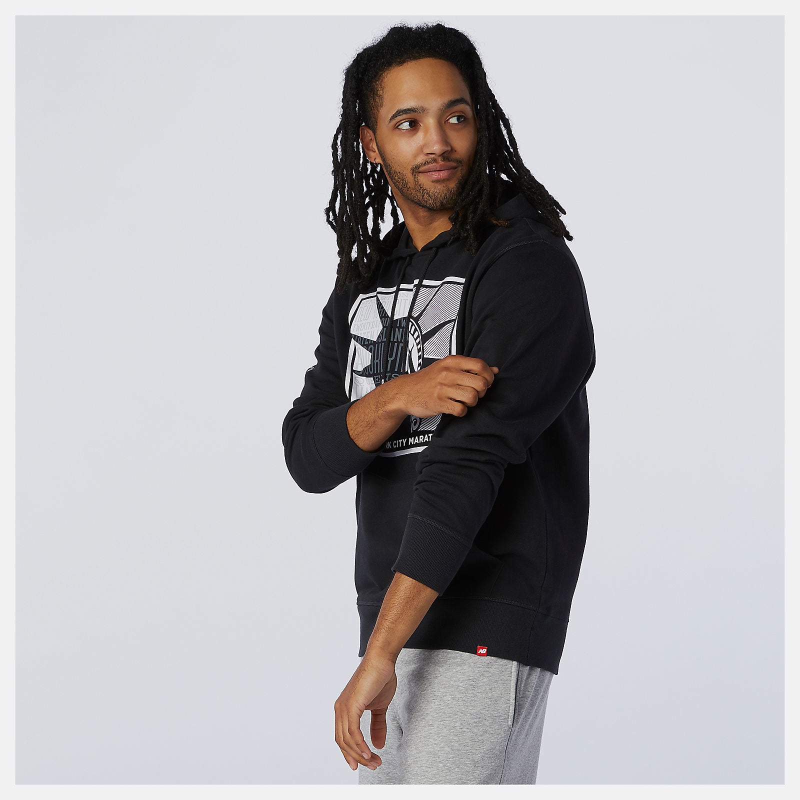 NYC Marathon Essentials Stacked Logo Po Hoodie-Men | New Balance
