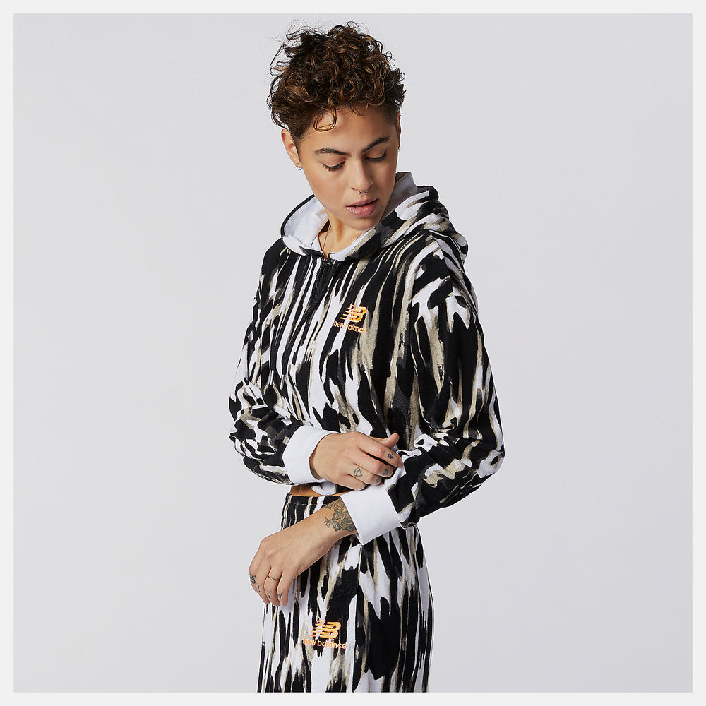 NB Athletics Collide Printed Terry Hoodie-Women | New Balance